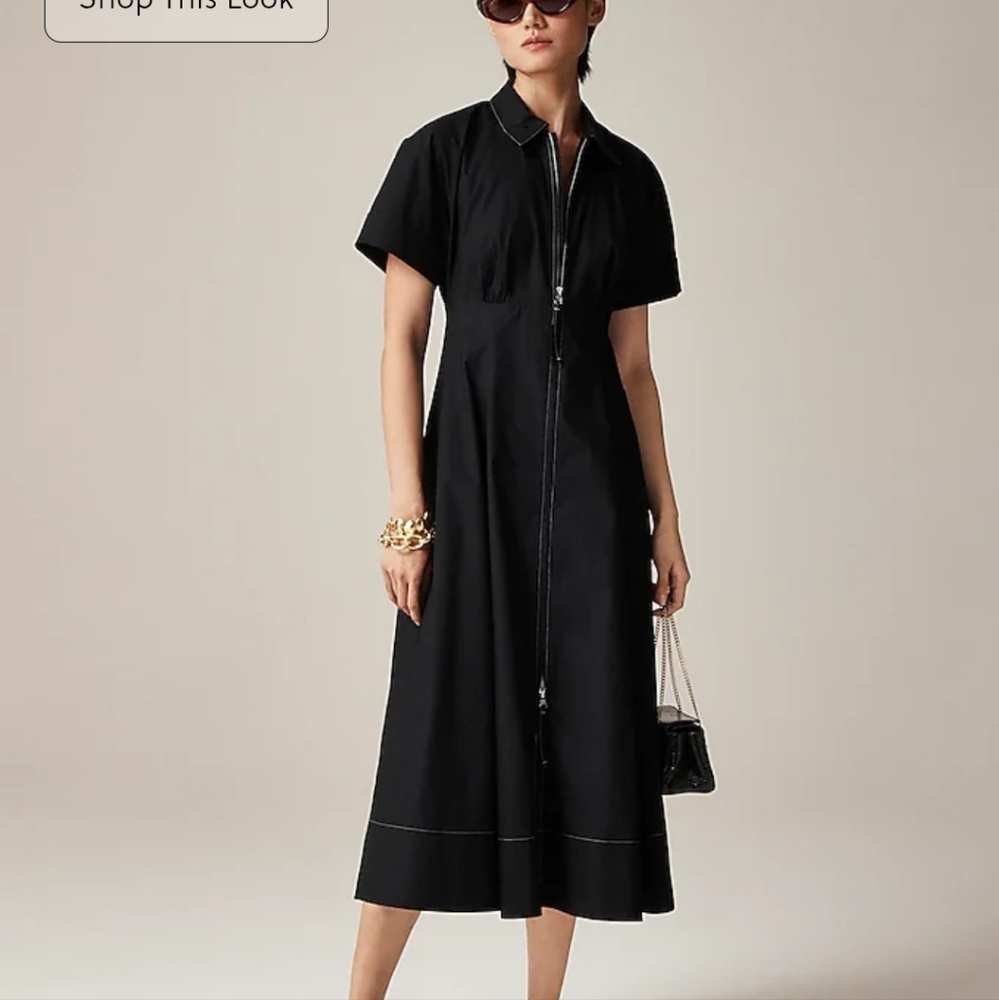 J. Crew Zip Up Shirtdress in Cotton Poplin Size 14 NWT $178 CI906